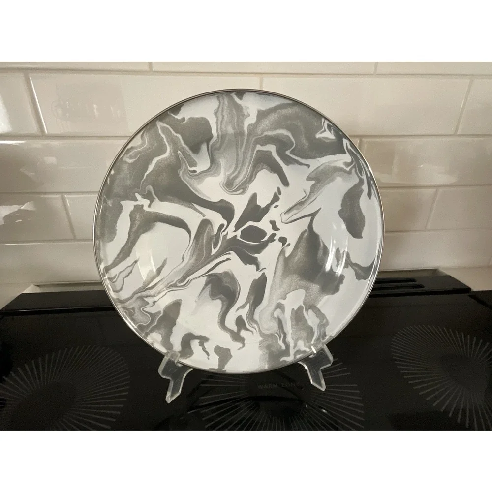 Pottery Barn Airstream Special Edition Enamel Marbled Dinnerware Used